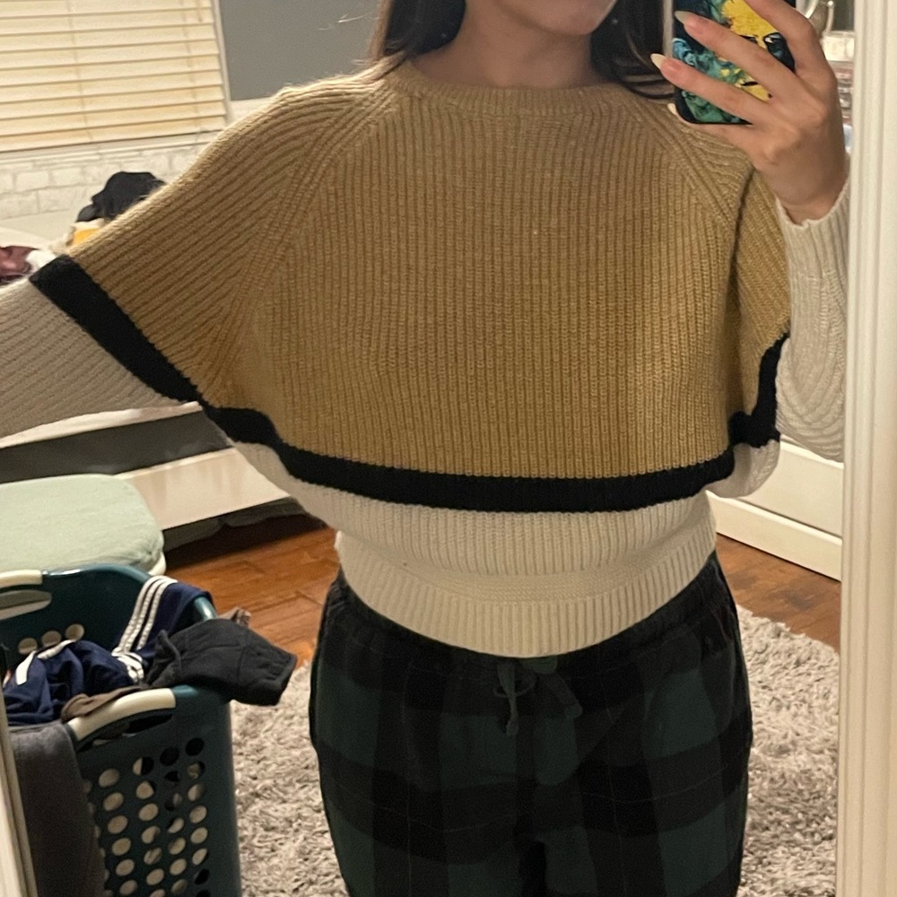 Vintage Korean Colorblock batwing Sweater